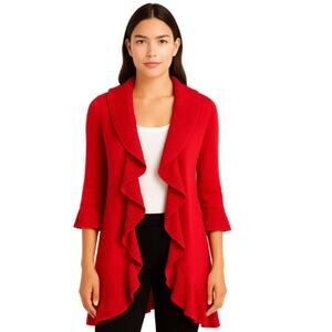 Grace Elements Waterfall Sweater Cardigan in Red – EUC Size Small